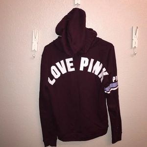 VS PINK BURGUNDY HOODIE